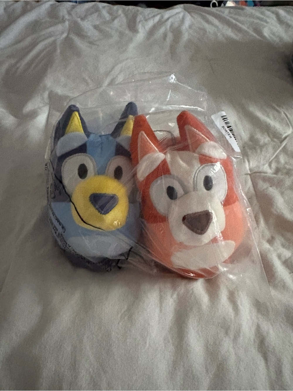 Kids Plush Animal Slip-On Slippers - Blue & Orange